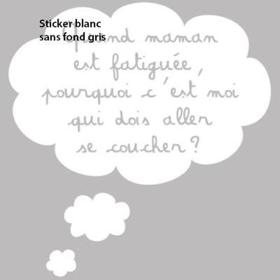Sticker Nuage Citation Pour Chambre De Bebe E 50 X 45 Cm Blanc Cdiscount Maison