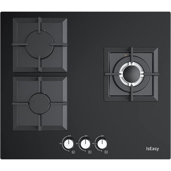 WEYEPlaque à Gaz 2 Feuxs Encastrable, Plaque de Cuisson Gaz 2 Feuxs