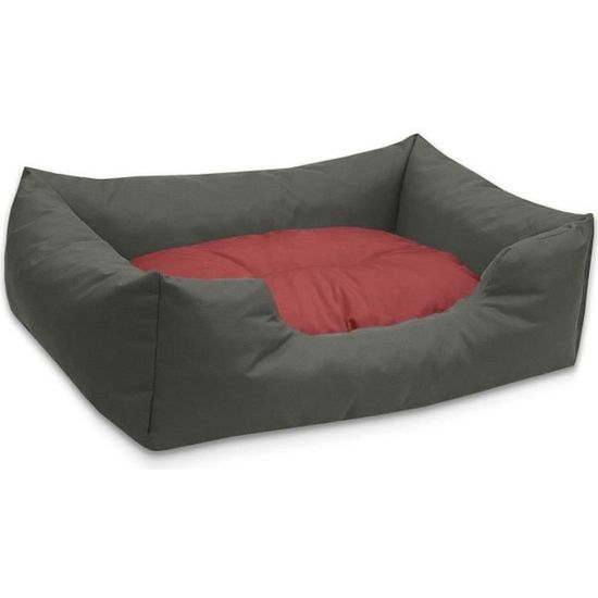 BedDog MIMI lit pour chien,coussin,panier pour chien [M env. 70x55cm, RED-ROCK (gris/rouge)]