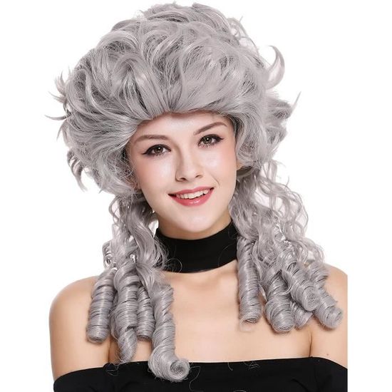 Perruque Baroque Homme - 2 Pièces Perruque Juge Lord Avec Ruban Noir | Pour Cosplay Renaissance, Halloween, Déguisement Noble (Blanc) - 6