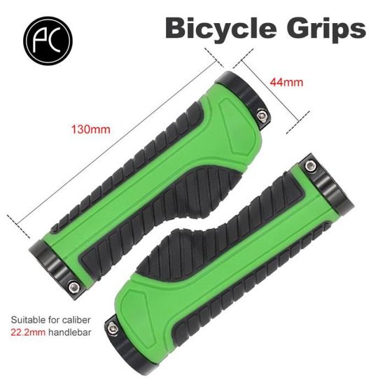 Poignées De Vélo Ergonomiques En Caoutchouc - Noir - 22,2 Mm - Pour VTT, Vélo électrique, Ville Et Plus