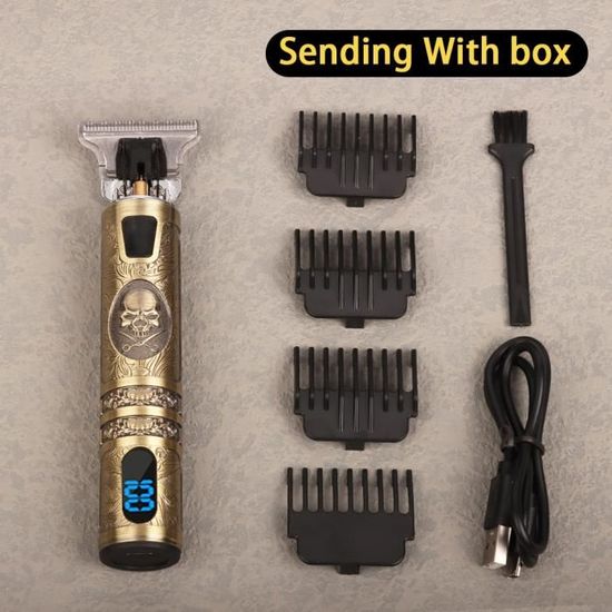 skulllcd  tondeuse à cheveux électrique professionnelle 2021 USB T9 pour hommes, rasoir pour barbier et barbe