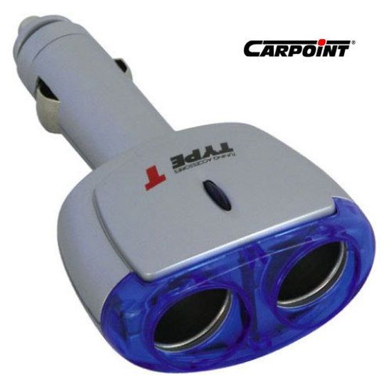 Multiprise Allume-cigare CARPOINT - 2 Prises, Angle Réglable, LED, Fusible - 12/24V