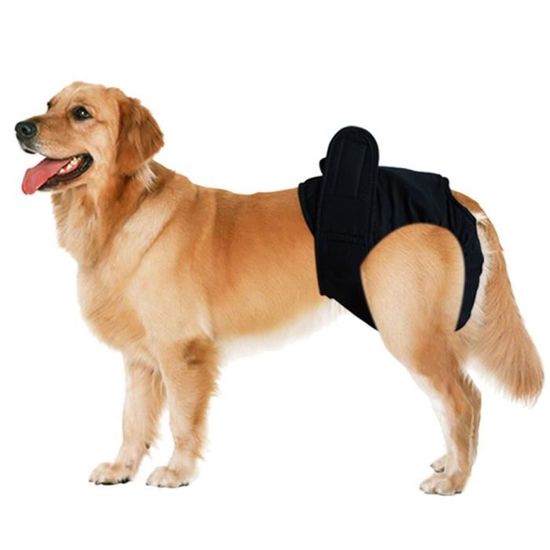 CULOTTE HYGIENIQUE - COUCHE - INCONTINENCE - PROTECTION MENSTRUELLE - CHALEURS Pantalon 2 pièces pour chien (noir / rouge)