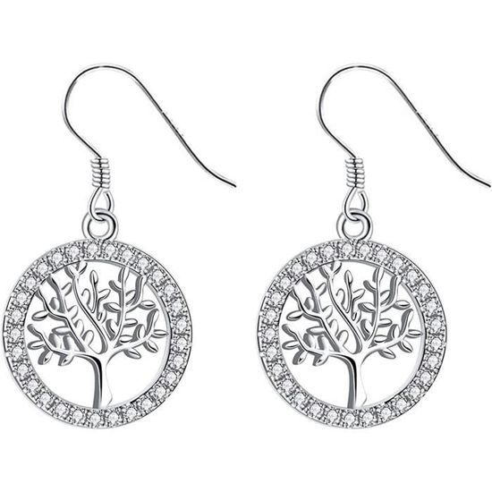 Boucles D’oreilles Pendantes Argent 925 – Cœur Améthyste, Style Celtic, Cadeau Femme Ou Fille