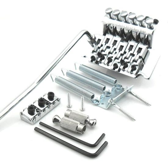 Écrou Blocage Cordes Guitare Floyd Rose - Double Verrouillage - Noir/or/argent - Pour Chevalet En érable