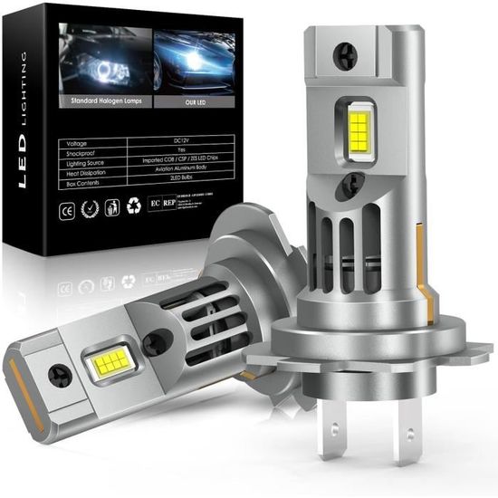 Ampoule H1 LED Sycreek 2025 – 120W, 30000LM, 6500K Blanc – Avec Ventilateur – Pour Phares Voiture/camion