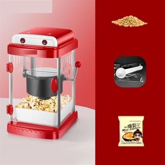 Machine à Popcorn Commerciale KuKoo - 226g De Capacité, Cuve Inox, Lumière Chauffante, Roulette à Tiroir - Rouge