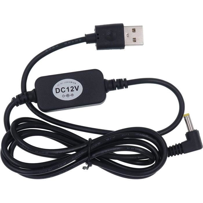 . noir Compatible avec spot et nouvelle Echo 3ème génération - Câble convertisseur de tension USB Câble d'alimentation USB 5 V vers DC 12 V 