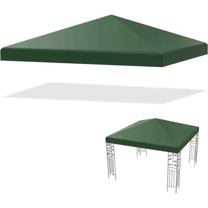 COSTWAY Toile de Toit de Rechange en Polyester Carré Anti - UV 3 x 3 M pour Tonelle de Jardin en Couleur Vert Foncé