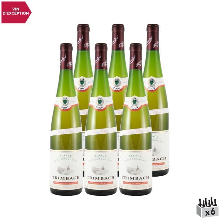 Alsace Gewurztraminer Sélection de Grains Nobles Blanc 2007 - Lot de 6x75cl - Trimbach - Vin AOC Blanc d' Alsace