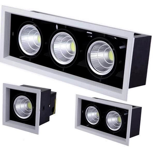 Spot lumineux Led encastrable pour le plafond, éclairage d'intérieur, lumière à Double i blanc chaud 10W Black dimmable -GZ19788