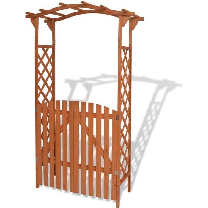 Pre•8297Arche pour jardin Voûte de jardin Elégant-Arche de jardin-Arceau à Rosiers Pergola à appentis avec portique Bois massif 120