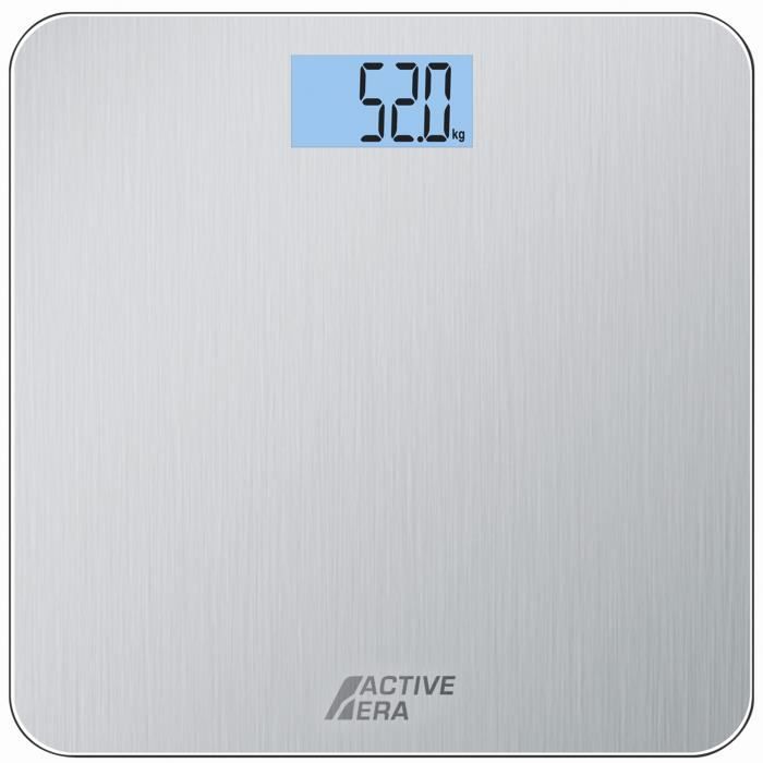 Active Era Pèse-personne électronique - Balance Design Ultra fin avec Capteurs Haute Précision (kg,lbs,stone) - Acier