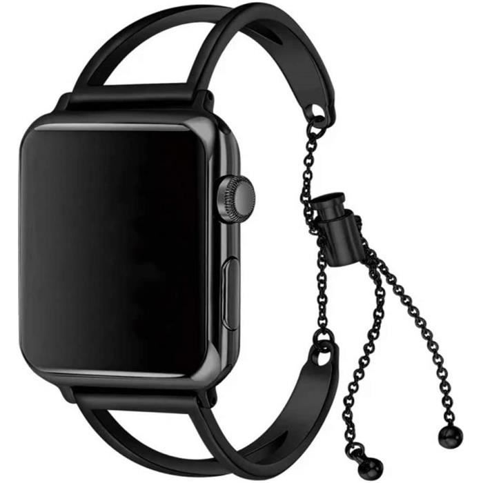 38mm-40mm noir Bracelet Pour Apple Watch iWatch SE Série 6 5 4 3 2 1,Femme Sangle Bande Montre Bracelets en Acier Inoxydable