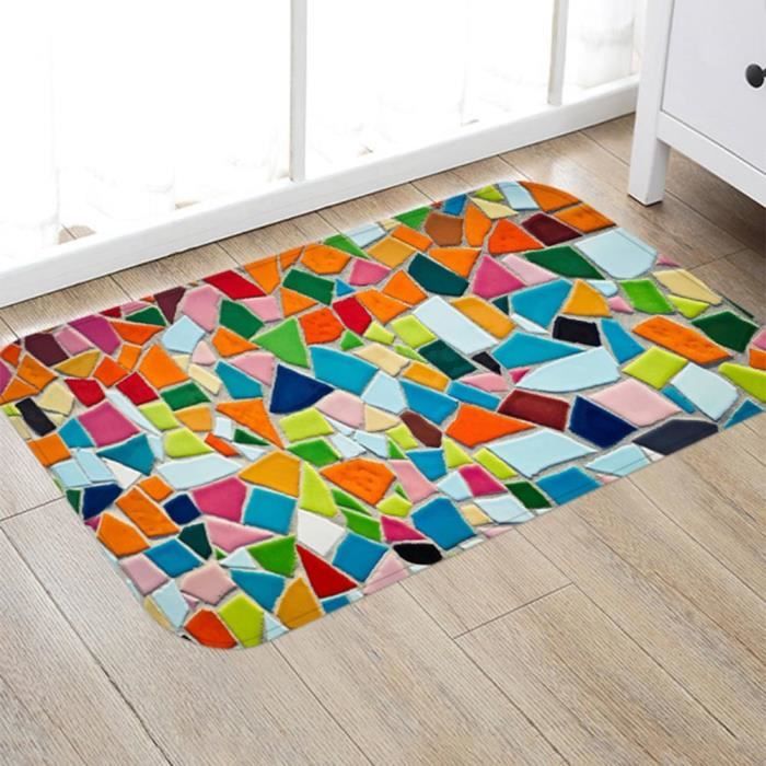 Atyhao Tapis de Sol Antidérapant Tapis de Sol Porte Antidérapant Cuisine Salon Chambre Bloc de Tuile 50*80cm