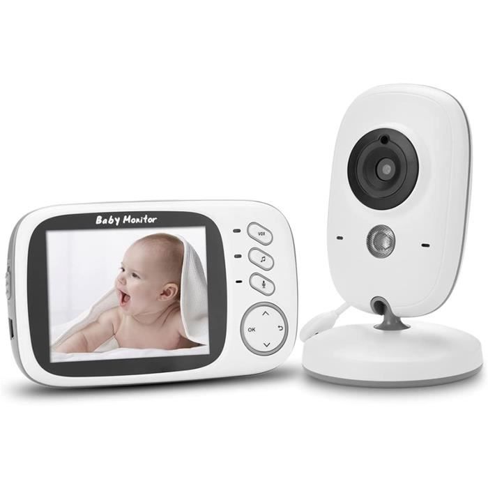 Babyphone Caméra 3.2 Inches Bébé Moniteur Babyphone Vidéo LCD Couleur Bébé Surveillance 2.4 GHz Communication Bidirectionnelle