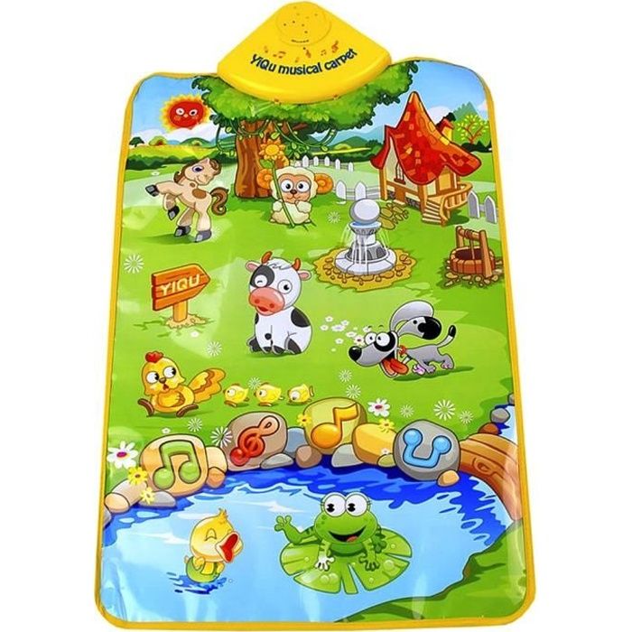 Tapis musical bebe animaux musique eveil couverture GUIZMAX