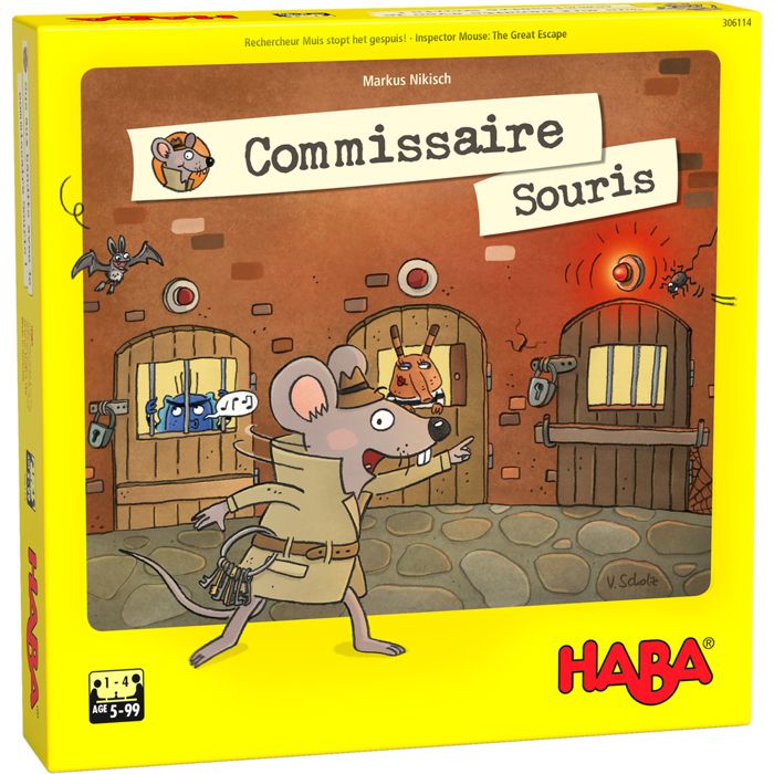 HABA - Commissaire Souris - Jeu de mémoire - Jeu de détectives - En solo ou en équipe - 5 ans et plus, 306114