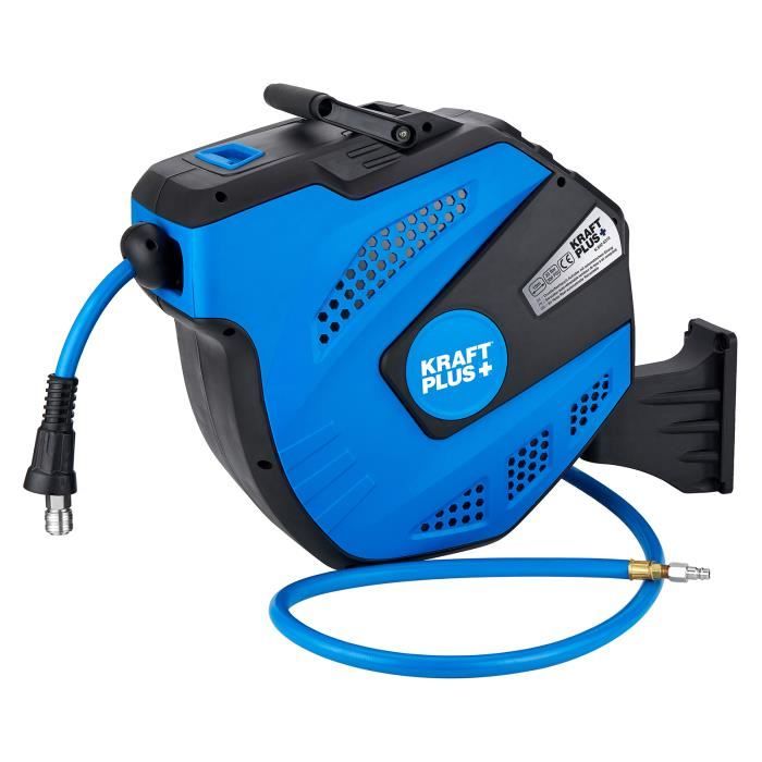 KRAFTPLUS® K.932-5315 Enrouleur à tambour fermé pour air comprimé 1/4-, 15 m, auto-rétractable