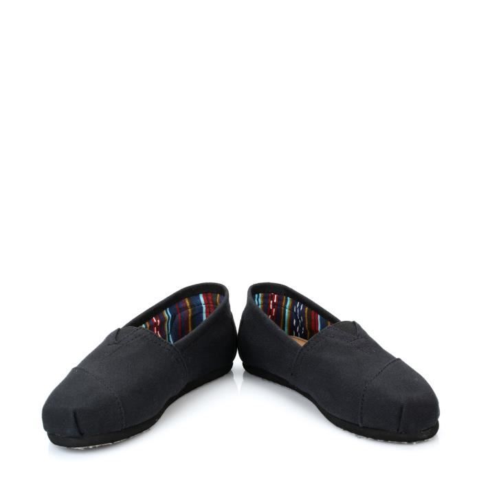 Chaussures - TOMS Womens All Black, Toile Classique, Espadrilles