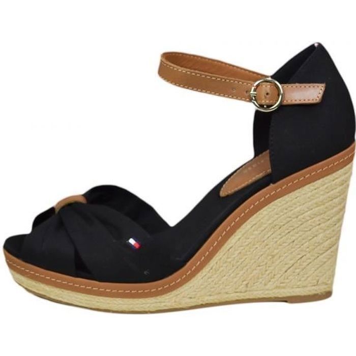 Espadrilles compensées Tommy Hilfiger Elena noire pour femme - Couleur: Noir - Taille: 41