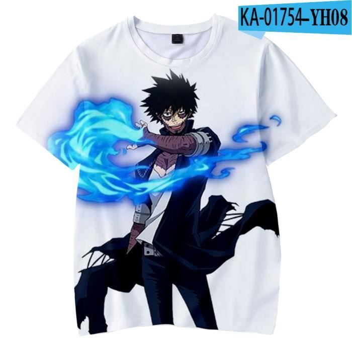 t-shirts enfants garçons-filles,T-shirt manches courtes imprimé en 3D My Hero Academia Dabi, Harajuku pour adultes et enfants, prin