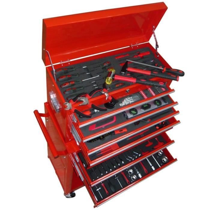 Chariot à outils Servante d’Atelier à Outils avec outils 7 couches