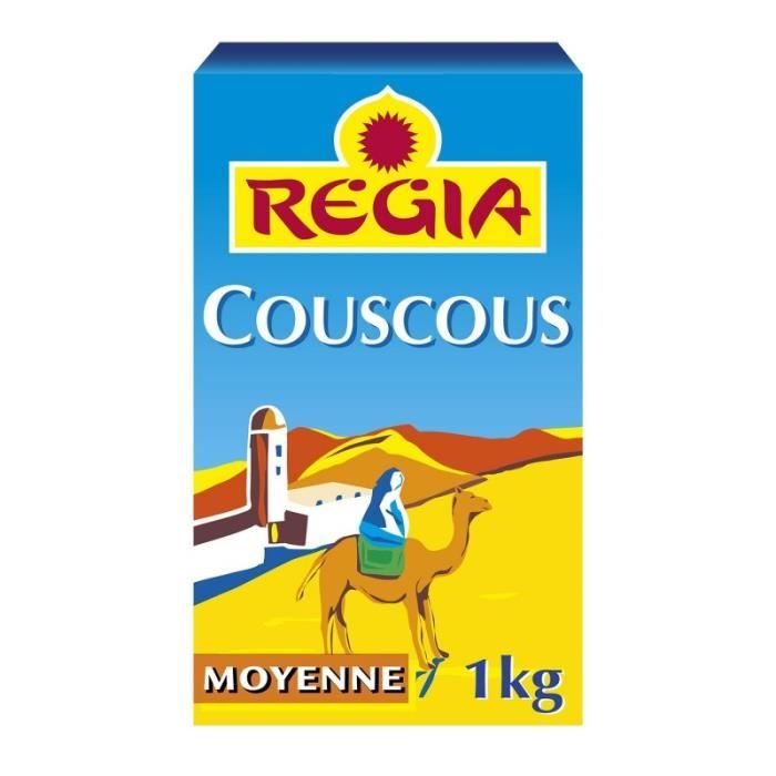 REGIA - Semoule De Couscous Moyenne 1Kg - Lot De 4