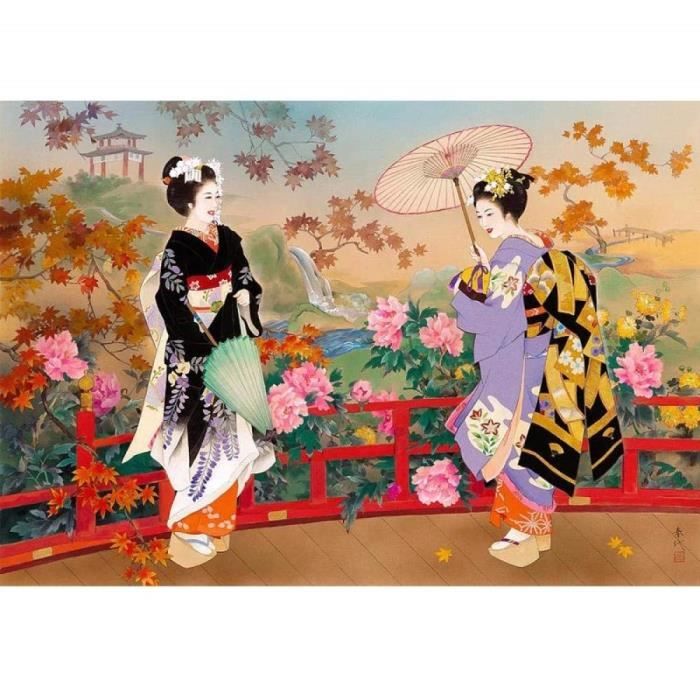 Peinture au diamant Japonais Femme Paysage de Fleurs DIY 5d Plein Diamant Peinture Point De Croix Diamant Broderie Noël LF789787