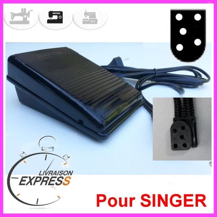 Pédale Rhéostat, Pédalier de Machine à Coudre 5 Trous (5T) en forme de -D- SINGER série 6000, 7000, 8000...