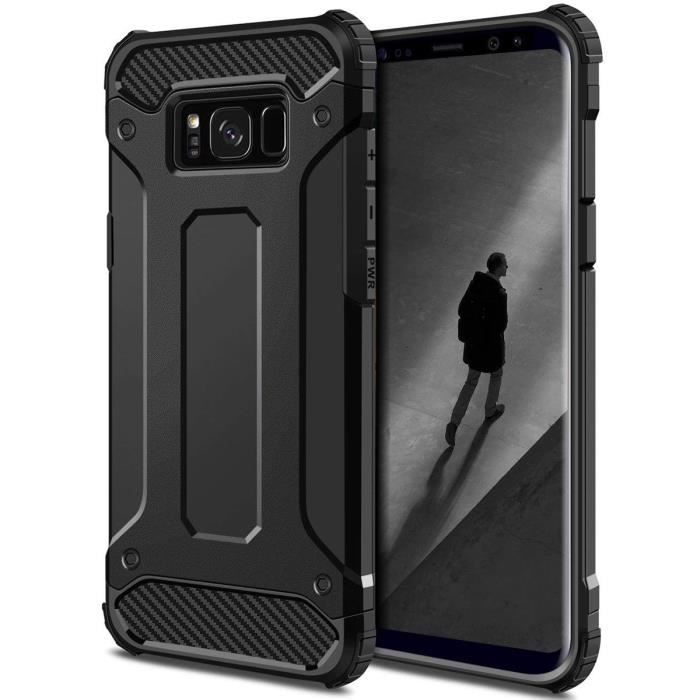 SmartLegend Anti Rayures Coque Samsung S8 TPU&PC Anti Choc conception anti-poussière Etui Noir