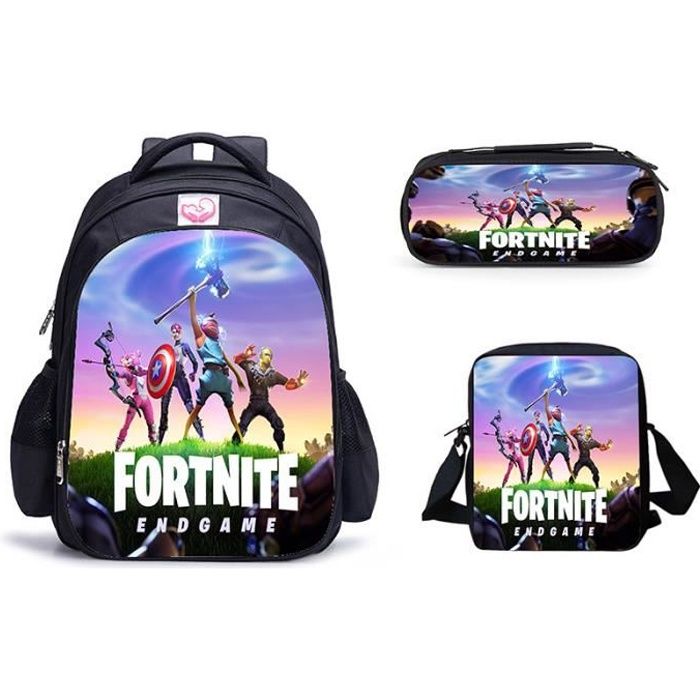 3 Pack Sac à Dos Sac d'ordinateur, Fortnite Sac à Dos d'impression Sac à Dos Bookbag Femmes Sac porté Dos Scolaire A17