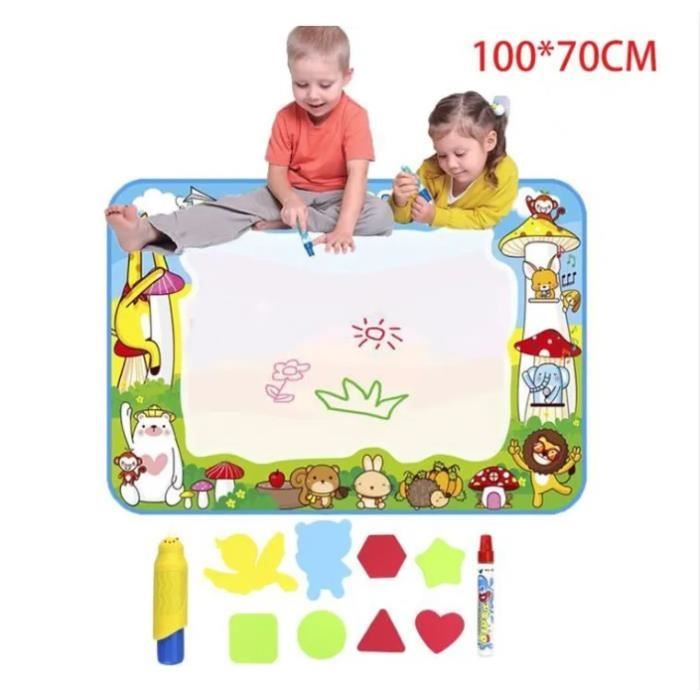 Tapis Dessin, Eau Peinture Doodle Tapis pour les Enfants 100x70CM