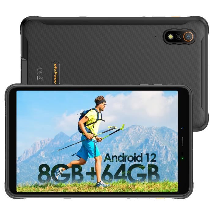 Ulefone Armor Pad Tablette Tactile Android 12 7650mAh, Octa-Core 64Go/256Go Extensible 13MP Dual SIM 4G , Digital+Face ID/GPS/5G-Wi