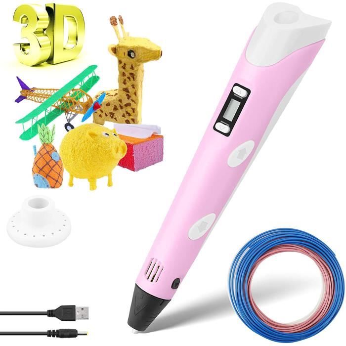 Stylo D'Impression 3D avec Filament PLA 3D Professionnel Pen,Stylo 3D avec Ecran LCD et Contrôle de La Température D'Impression