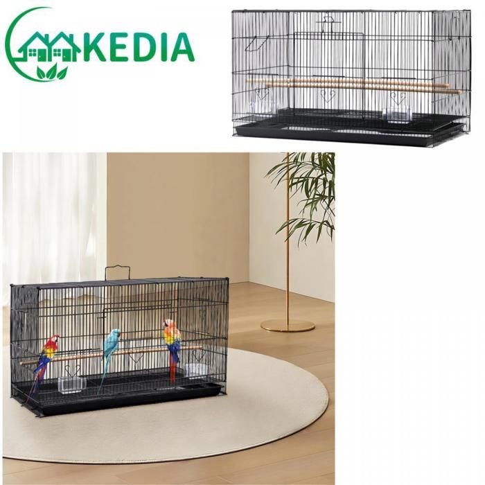 Meilleurs prix pour KEDIA. Cage à Oiseaux en métal avec mangeoire Abreuvoir Jumper Cage Matériau Métal 75.5*45*45cm