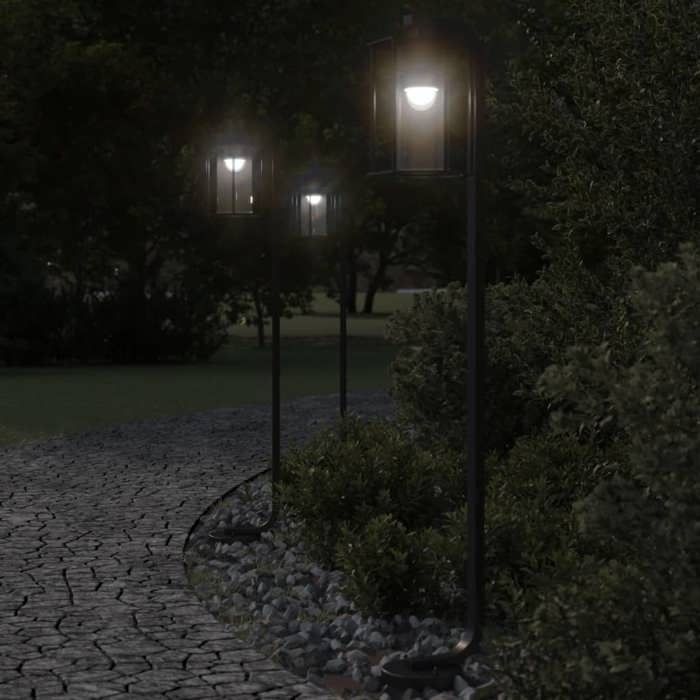 vidaXL Lampadaires d'extérieur 3 pcs 100 cm acier inoxydable éclairage au sol d'extérieur éclairage au sol de jardin