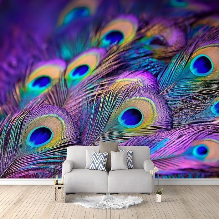 Papier peint illusion d'optique 3D, papier peint mural Vortex violet