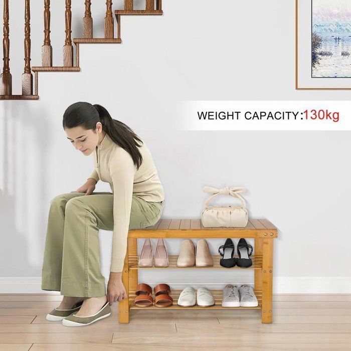 Meuble a chaussures - Etagere a chaussures en bambou -