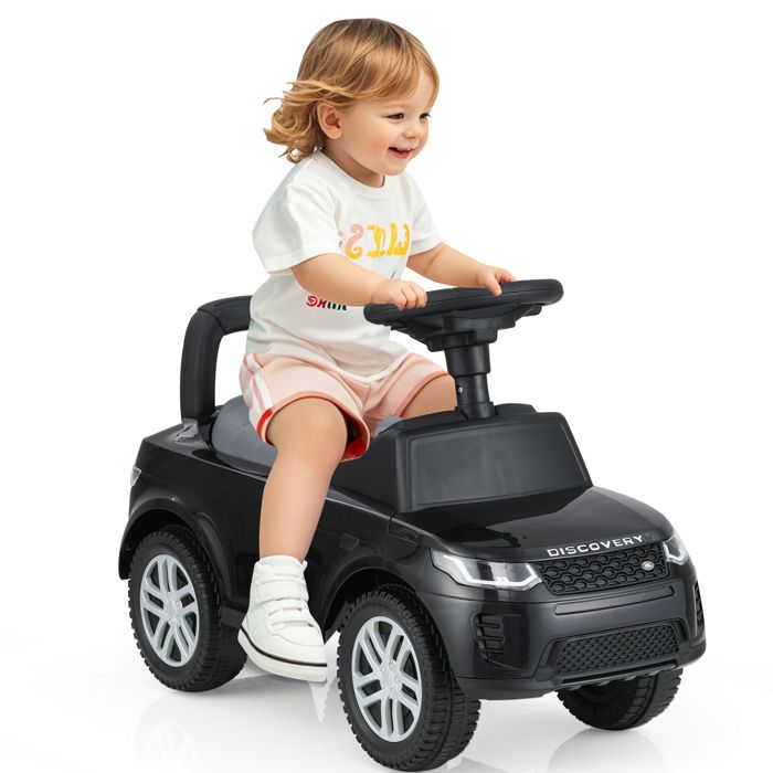 Voiture à Pousser COSTWAY – Police Avec Mégaphone, Lumières, Musique, Anti-basculement, 25 Kg, 18-60 Mois, Blanc