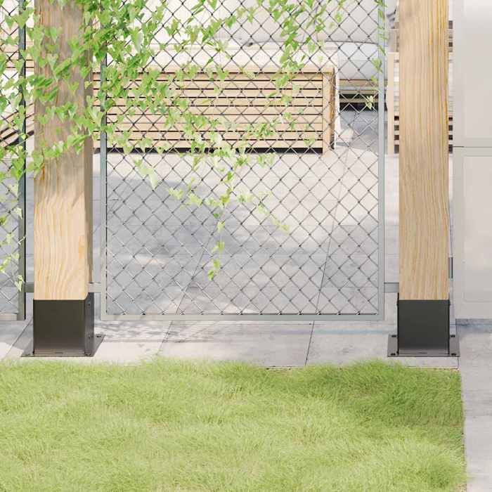 vidaXL Bases de poteau carrées 4 pcs 141x141 mm - vue 2