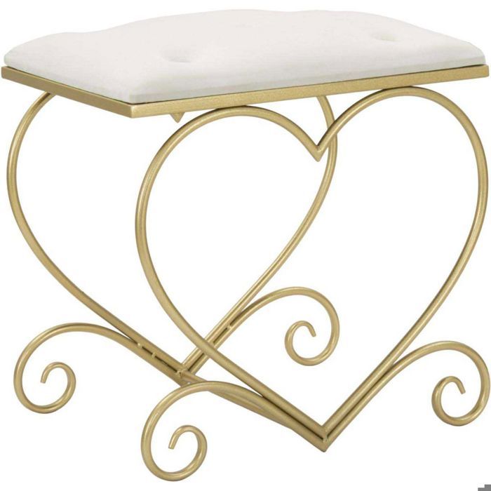 Tabouret en métal doré Heart 50 x 37.5 x 51.5 cm Tabouret en métal doré Heart 50 x 37.5 x 51.5 cm