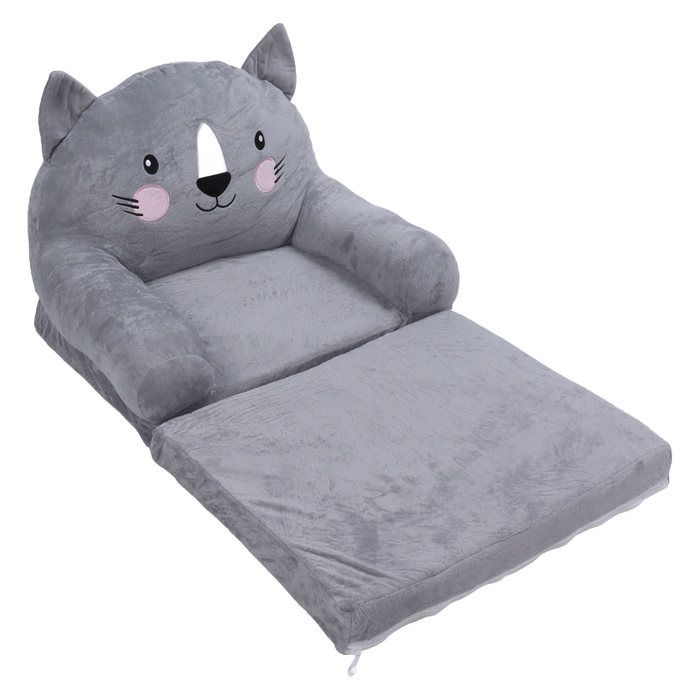OMABETA Chaise pour tout-petits Chaise de tout-petit style dessin animé gris pliable manche large dossier meuble canape 2 couches