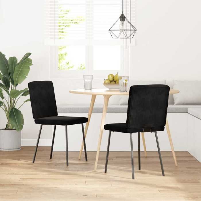 Printemps/été 2025 Chaises à manger lot de 2 - SOLOMON - Noir Velours - 45x54x83 cm LV2661