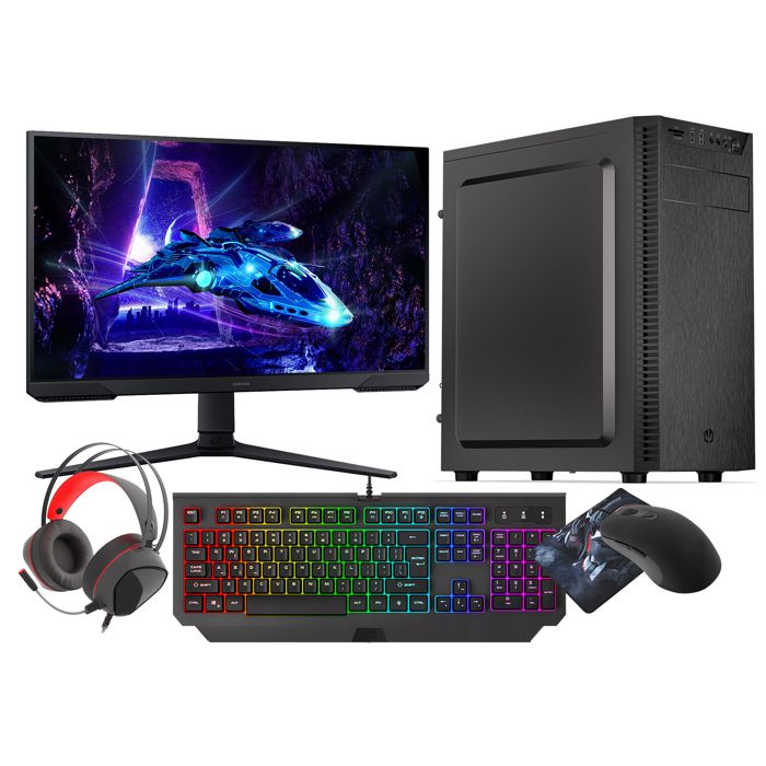 VIST SOLID PC Gaming Ryzen 5 AI RAM AMD Radeon SSD WIFI LCD 24 180Hz Windows 10 Pro - vue 4