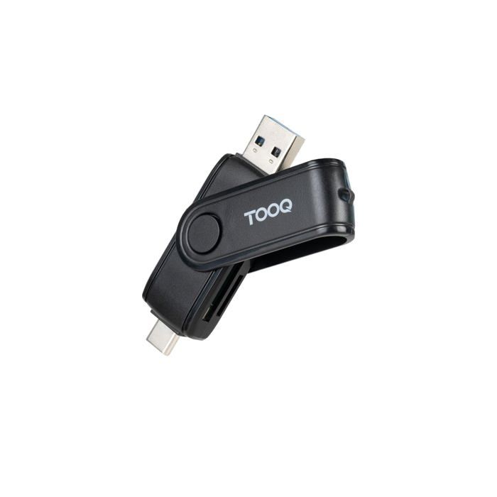 Lecteur de Cartes - TooQ - TQR-3003B - USB-C 2.0 + USB-A 3.0 - SD/TF - Noir