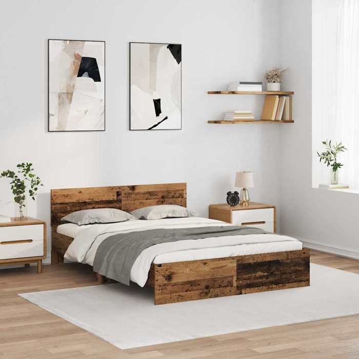 vidaXL Cadre de lit Bois Ancien 160 x 200 cm Bois dingénierie 3403613