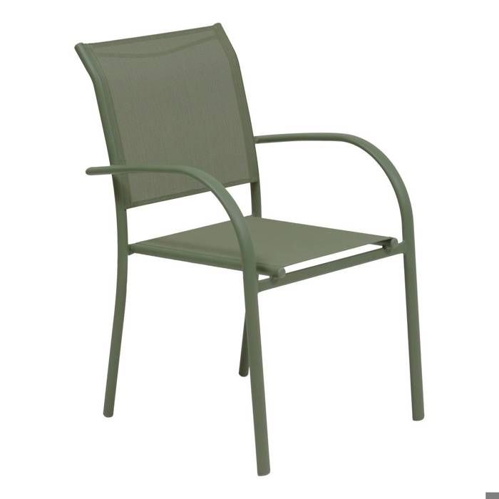 Fauteuil de jardin Piazza empilable vert laurier - Hespéride