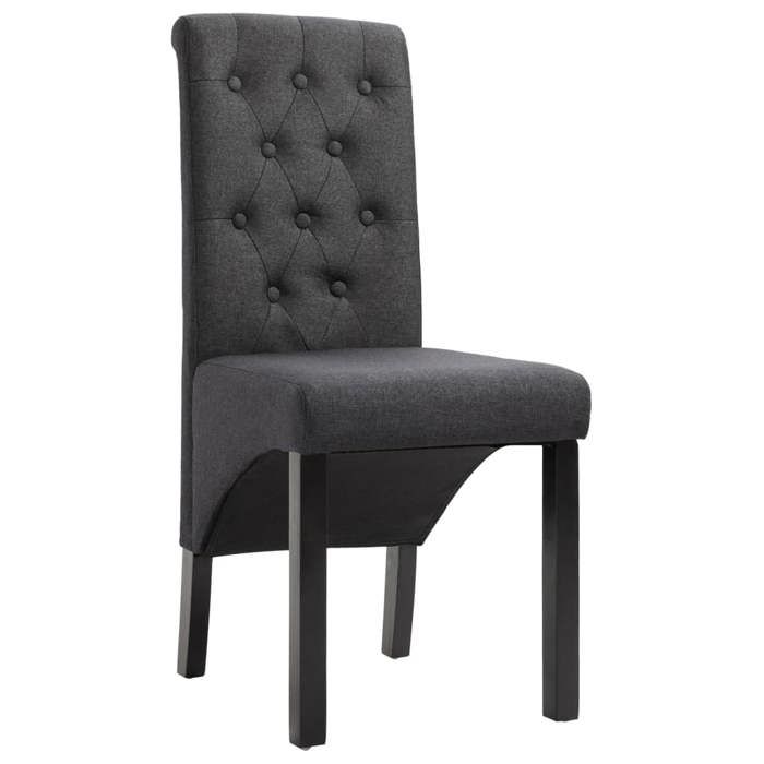 NEUF 2026 CHIC Chaises à manger SWEETY pour cuisine Set de 4 gris foncé tissu 42x57x95 cm CCC175